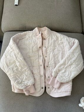 Blank NYC Light Pink Quilted Bomber Jacket